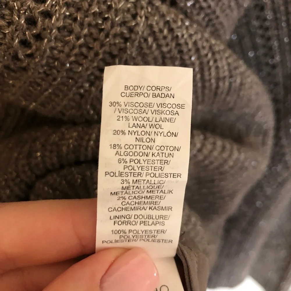 Lucky Brand Shimmery Taupe Lined Sweater NWOT